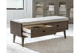 Chetfield Beige/Brown Storage Bench - Lara Furniture