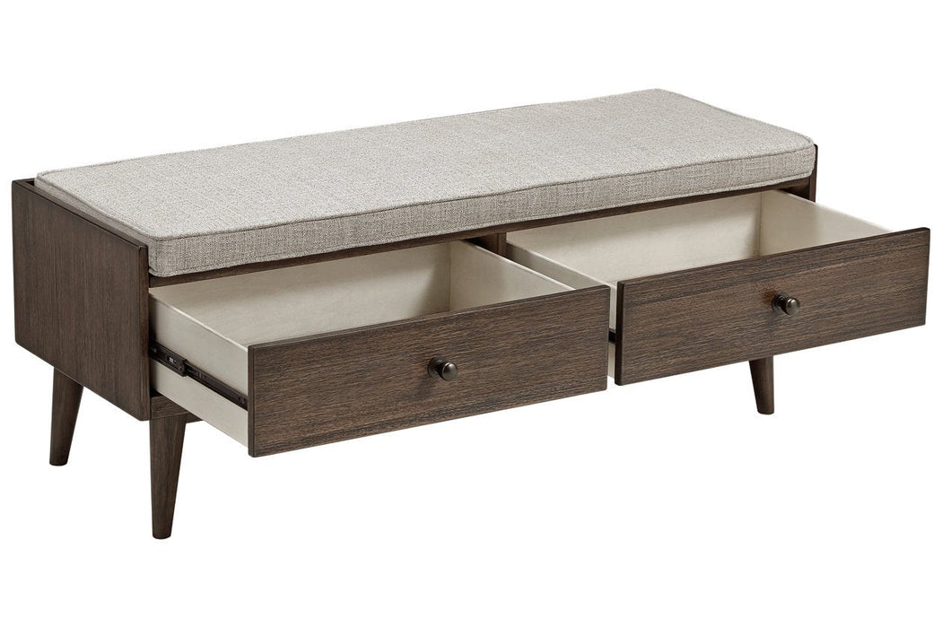 Chetfield Beige/Brown Storage Bench - Lara Furniture