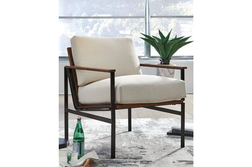 Tilden Ivory/Brown Accent Chair - Lara Furniture