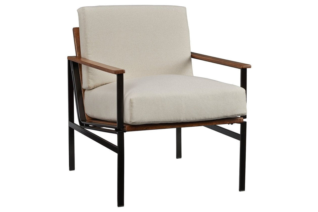 Tilden Ivory/Brown Accent Chair - Lara Furniture