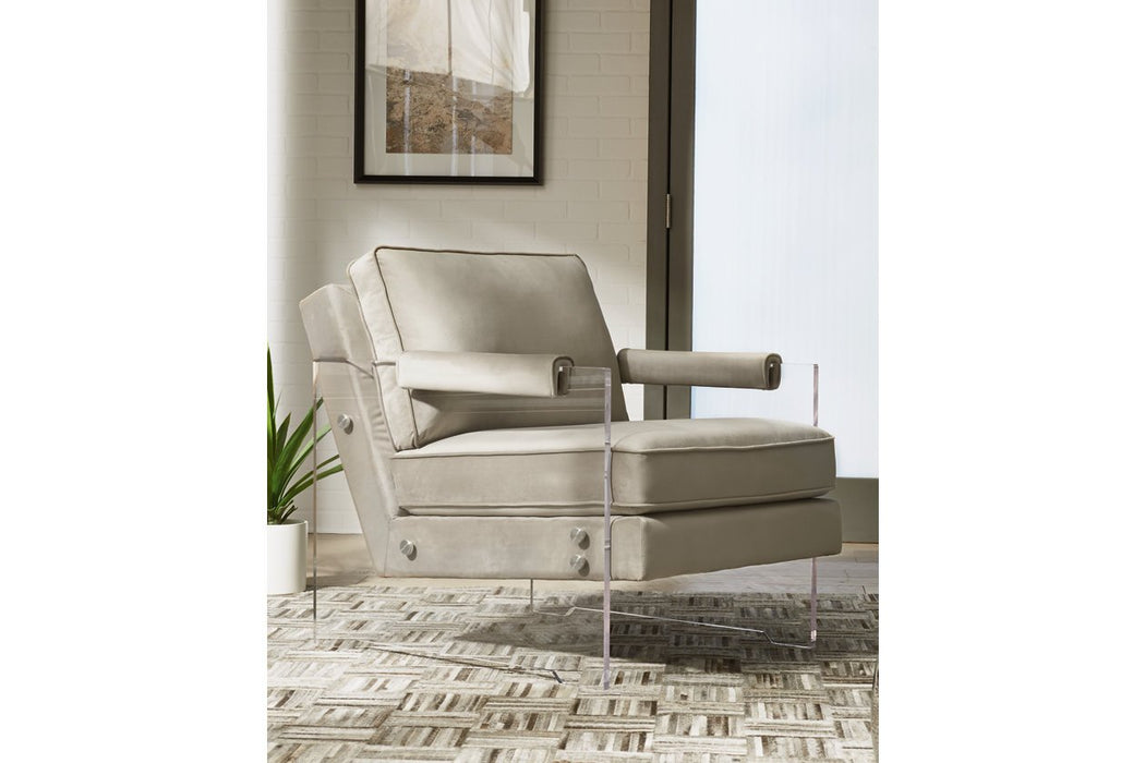 Avonley Taupe Accent Chair - Lara Furniture