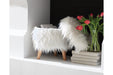 Elson White Storage Ottoman - Lara Furniture