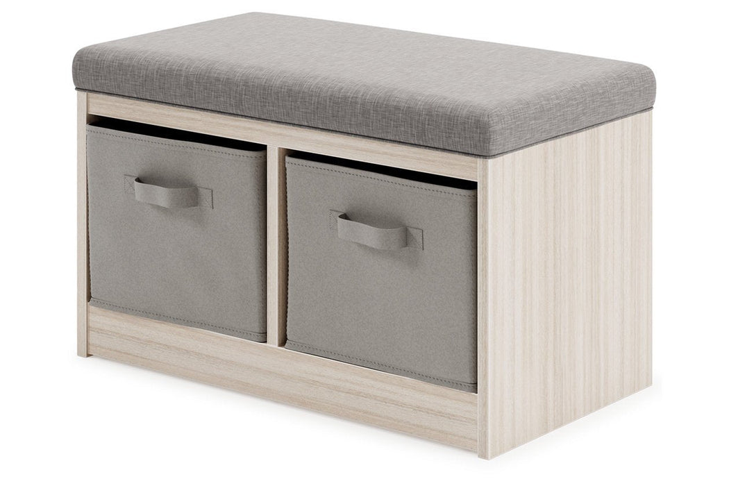 Blariden Gray/Natural Storage Bench - Lara Furniture