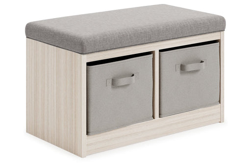 Blariden Gray/Natural Storage Bench - Lara Furniture