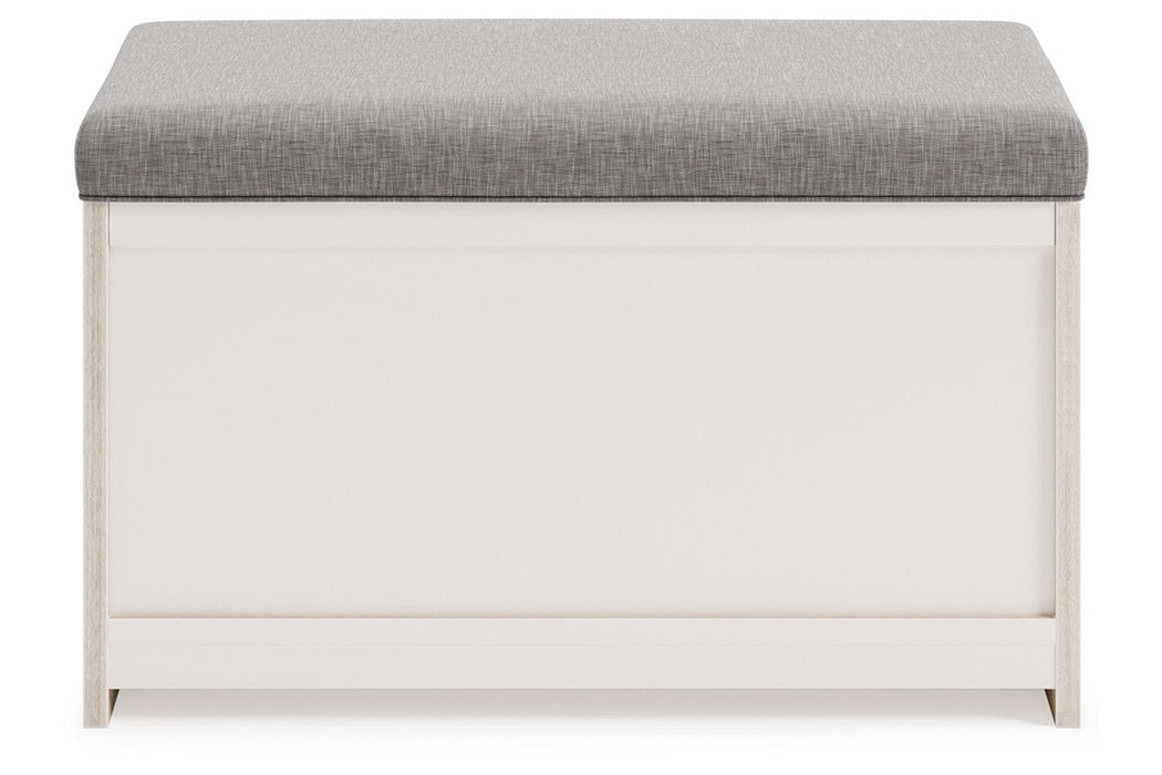 Blariden Gray/Natural Storage Bench - Lara Furniture