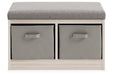 Blariden Gray/Natural Storage Bench - Lara Furniture