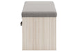 Blariden Gray/Natural Storage Bench - Lara Furniture