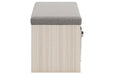 Blariden Gray/Natural Storage Bench - Lara Furniture