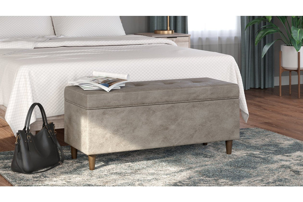 Becklow Beige Storage Bench - Lara Furniture