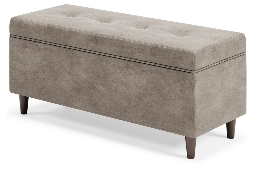 Becklow Beige Storage Bench - Lara Furniture