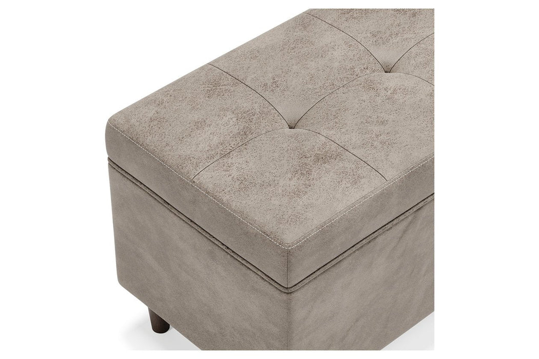 Becklow Beige Storage Bench - Lara Furniture