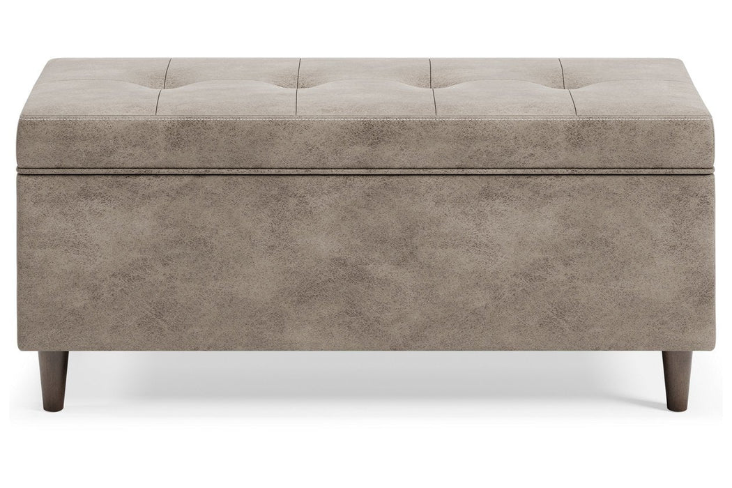 Becklow Beige Storage Bench - Lara Furniture