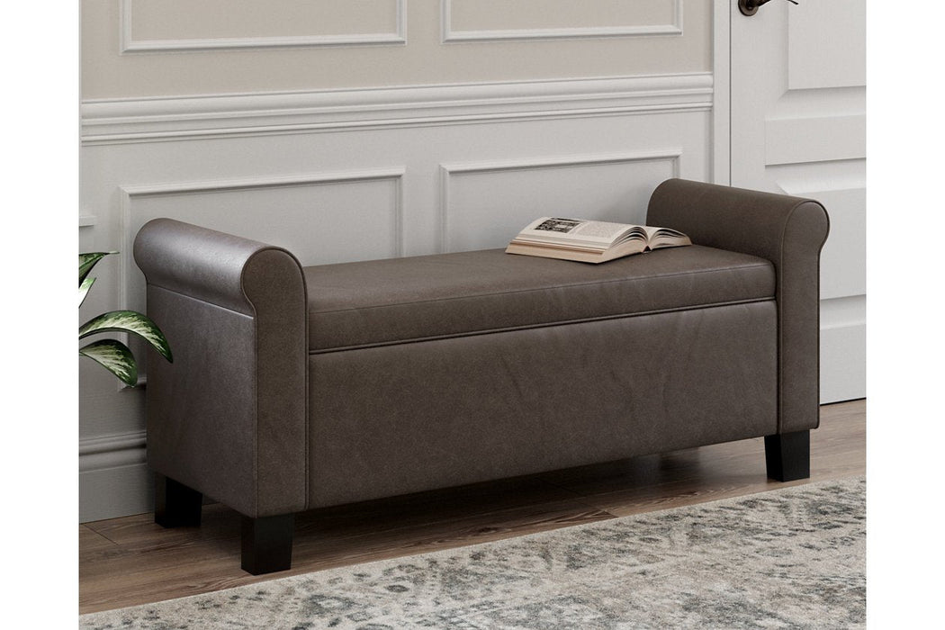 Durbinleigh Brown Storage Bench - Lara Furniture