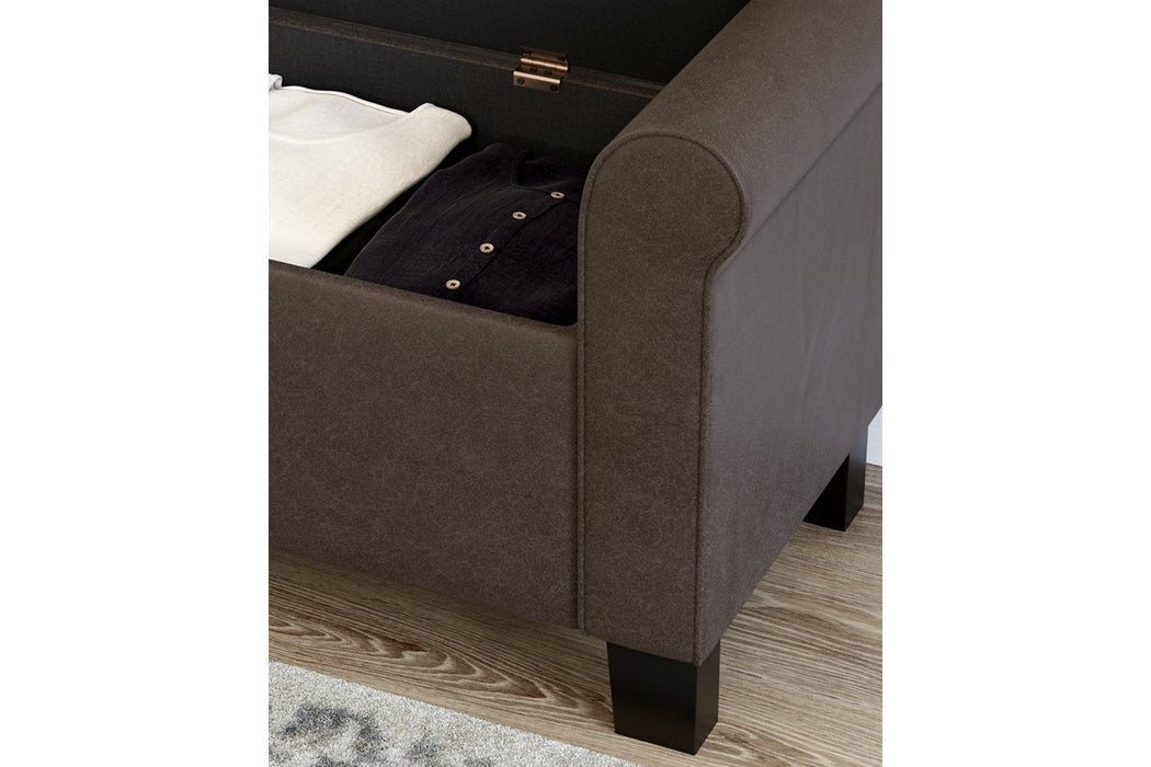 Durbinleigh Brown Storage Bench - Lara Furniture