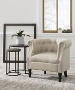 Deaza Beige Accent Chair - Lara Furniture