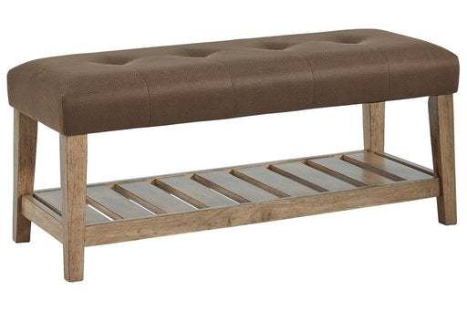 Cabellero Brown Upholstered Accent Bench - Lara Furniture