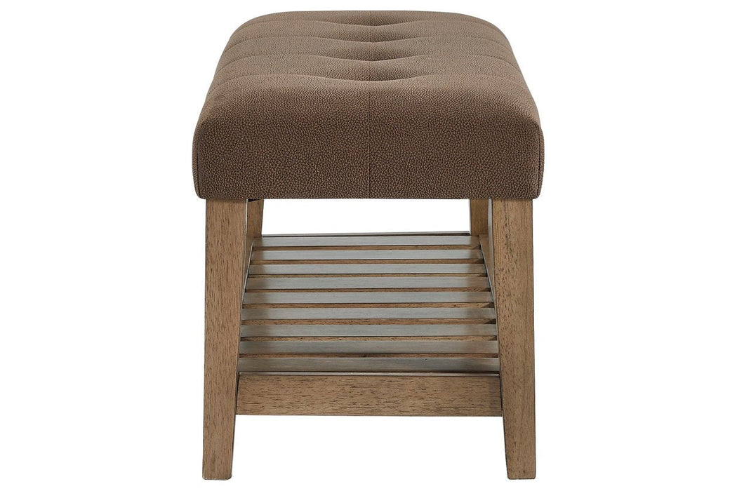 Cabellero Brown Upholstered Accent Bench - Lara Furniture