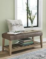 Cabellero Brown Upholstered Accent Bench - Lara Furniture