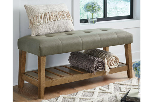 Cabellero Gray/Brown Upholstered Accent Bench - Lara Furniture