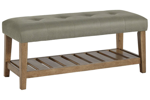 Cabellero Gray/Brown Upholstered Accent Bench - Lara Furniture