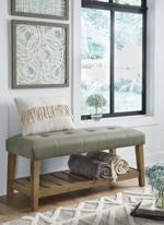 Cabellero Gray/Brown Upholstered Accent Bench - Lara Furniture