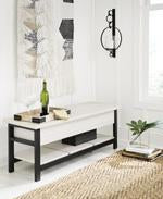 Rhyson White Storage Bench - Lara Furniture