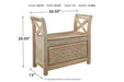 Fossil Ridge Whitewash Accent Bench - Lara Furniture