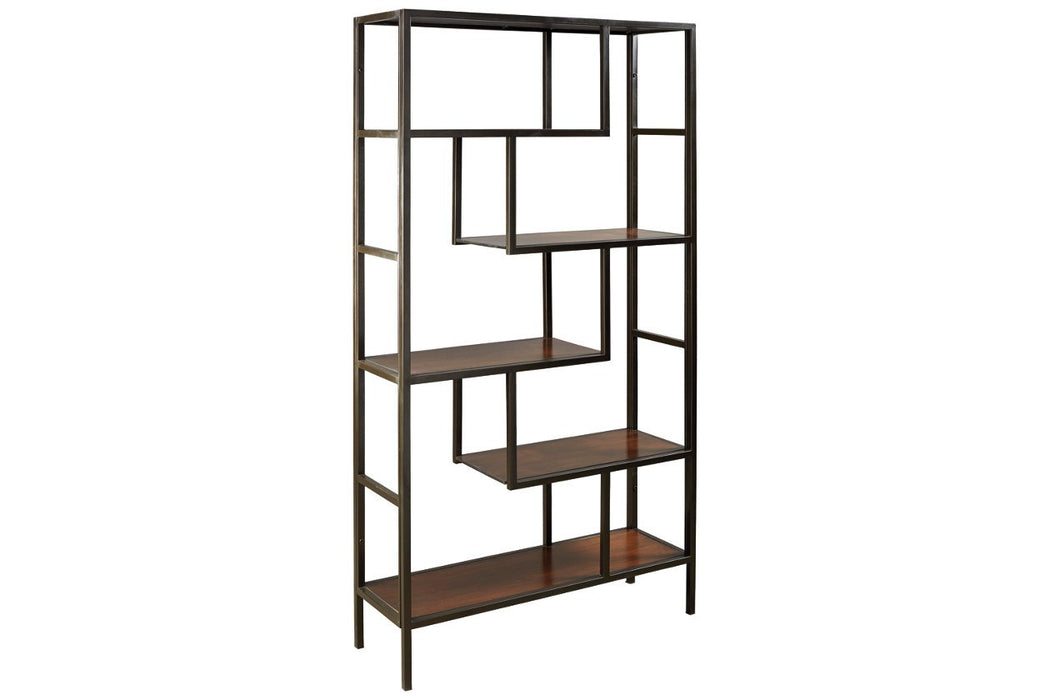 Frankwell Brown/Black Bookcase - Lara Furniture