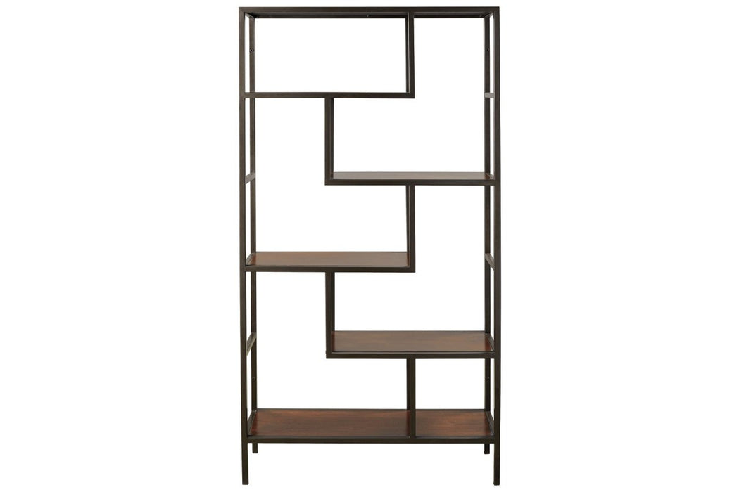 Frankwell Brown/Black Bookcase - Lara Furniture