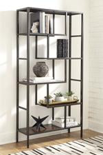 Frankwell Brown/Black Bookcase - Lara Furniture