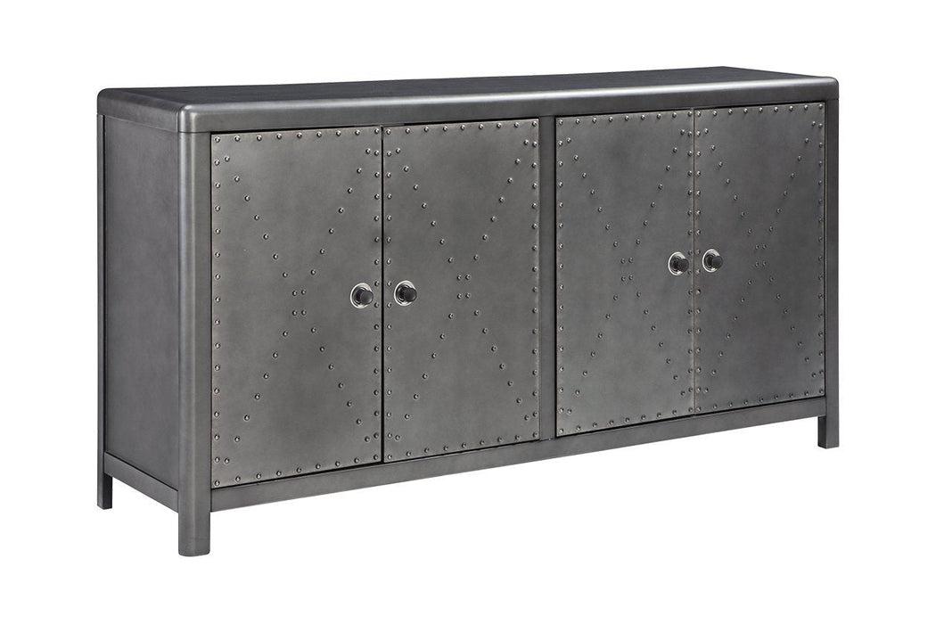 Rock Ridge Gunmetal Finish Accent Cabinet - Lara Furniture