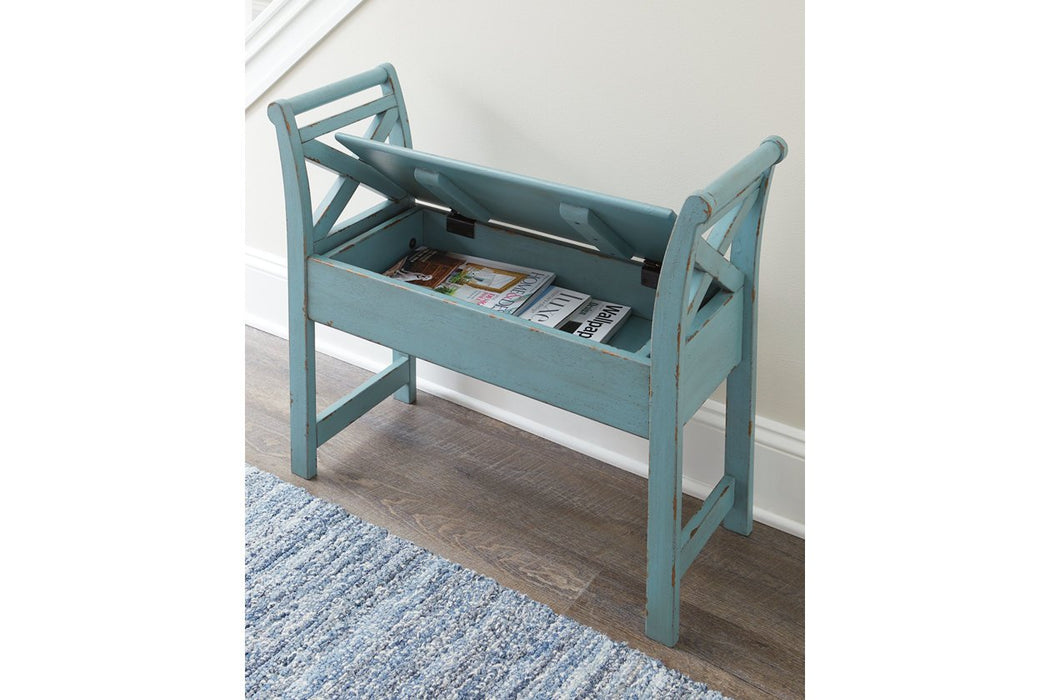 Heron Ridge Blue Accent Bench - Lara Furniture