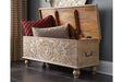 Fossil Ridge Beige Storage Bench - Lara Furniture