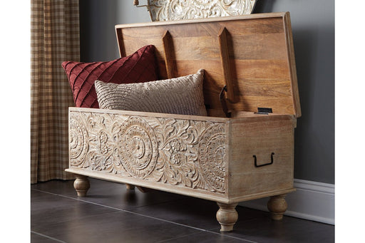 Fossil Ridge Beige Storage Bench - Lara Furniture