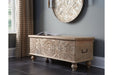 Fossil Ridge Beige Storage Bench - Lara Furniture