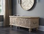 Fossil Ridge Beige Storage Bench - Lara Furniture