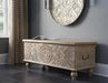 Fossil Ridge Beige Storage Bench - Lara Furniture