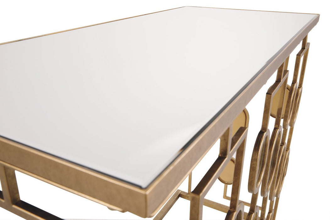 Majaci Gold Finish Console - Lara Furniture