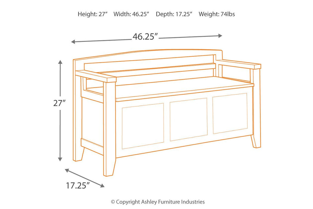 Charvanna White Storage Bench - Lara Furniture