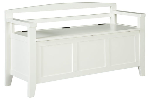 Charvanna White Storage Bench - Lara Furniture