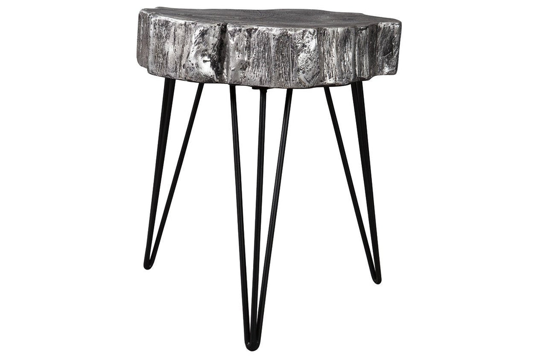 Dellman Antique Silver Finish Accent Table - Lara Furniture