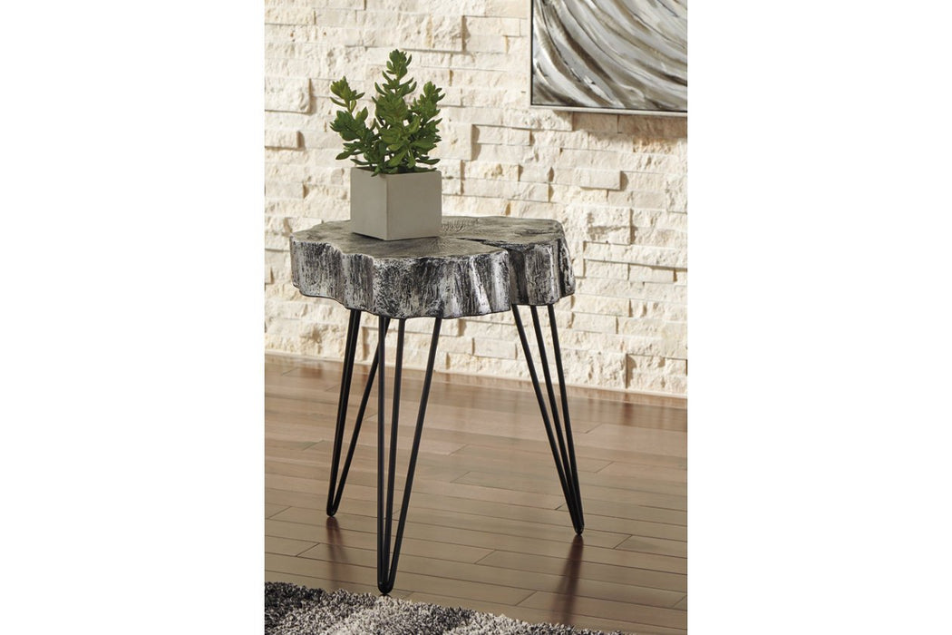 Dellman Antique Silver Finish Accent Table - Lara Furniture