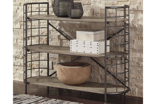 Flintley Brown/Gunmetal Bookcase - Lara Furniture