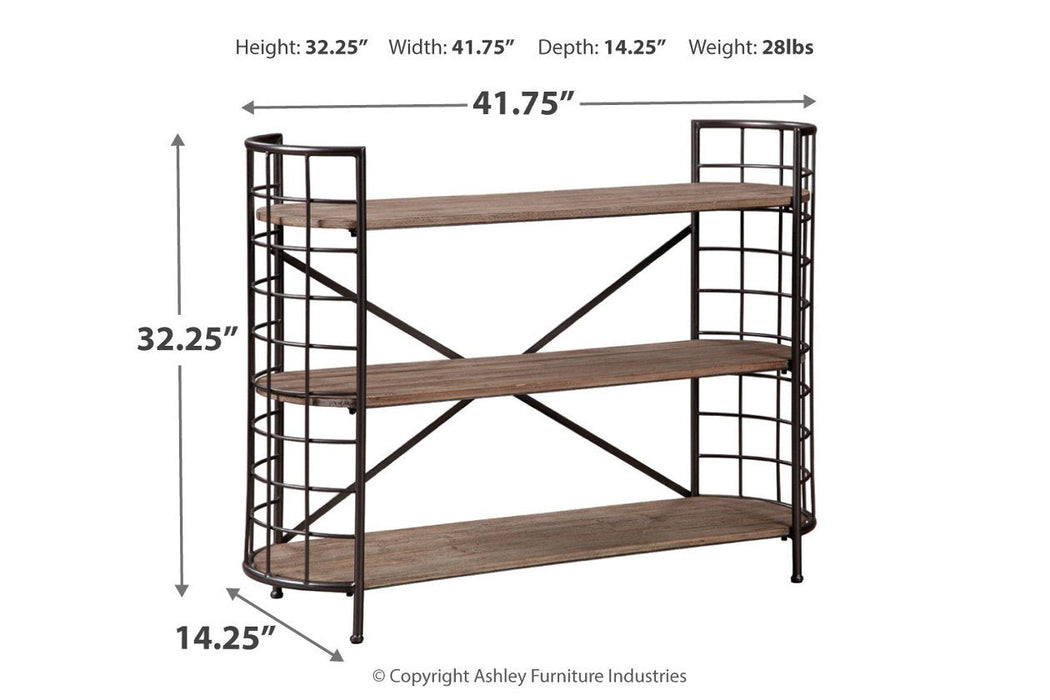 Flintley Brown/Gunmetal Bookcase - Lara Furniture