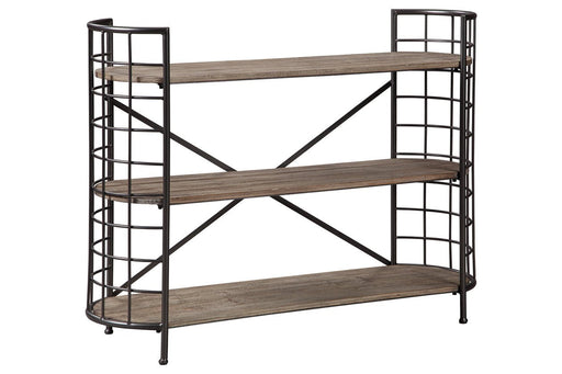 Flintley Brown/Gunmetal Bookcase - Lara Furniture