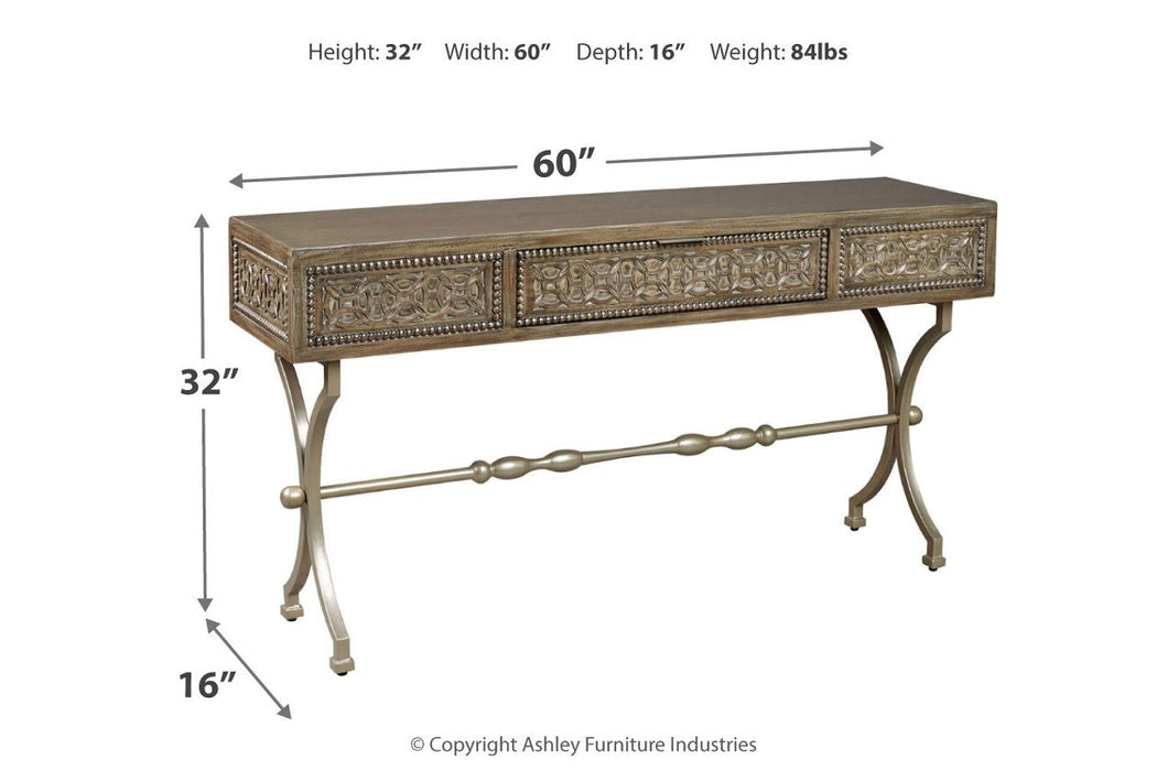 Quinnland Antique Black Sofa/Console Table - Lara Furniture