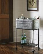 Vossman Antique Gray/Brown Beverage Tub - Lara Furniture