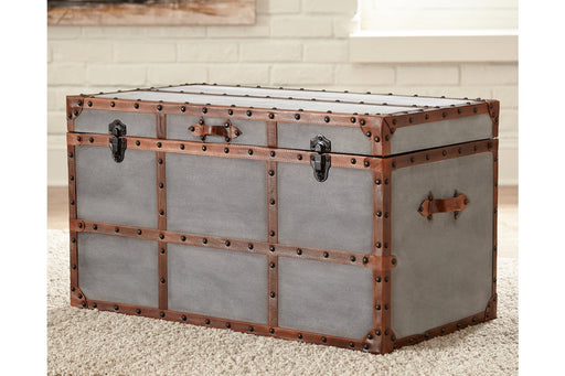 Amsel Gray Storage Trunk - Lara Furniture