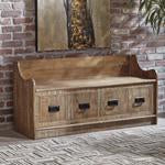 Garrettville Brown Storage Bench - Lara Furniture