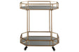 Daymont Gold Finish Bar Cart - Lara Furniture